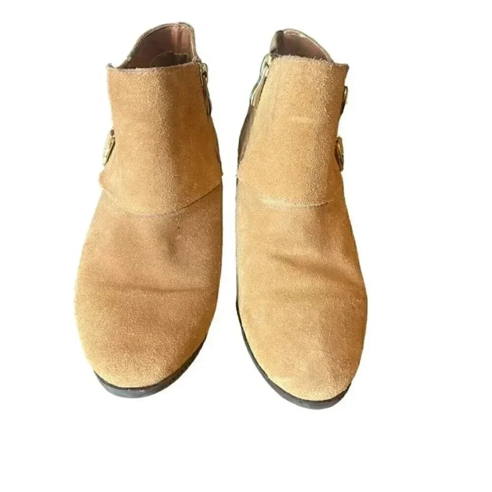 Apri Womens Tan Suede Galant Brown Ankle Bootie Size 8 - Picture 3 of 9